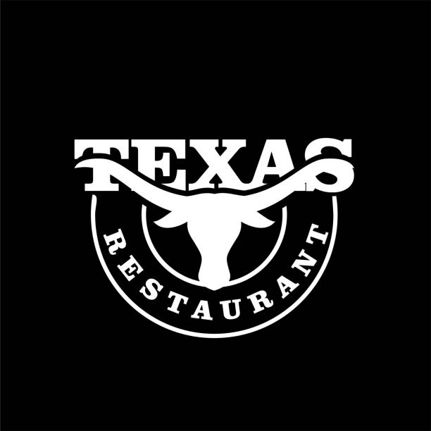 texas restaurant longhorn logo icon design texas restaurant longhorn logo icon design texas-bbq stock illustrations