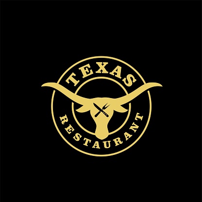 texas restaurant longhorn logo icon design