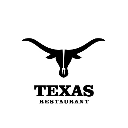 texas restaurant longhorn symbol icon design