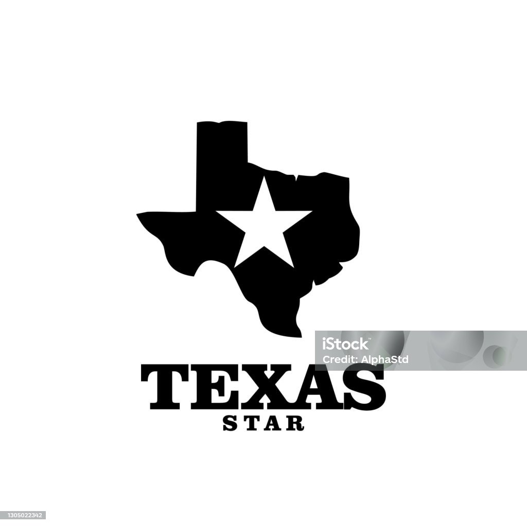 Texas карта звезда символ значок дизайн - Векторная графика Техас роялти-фри
