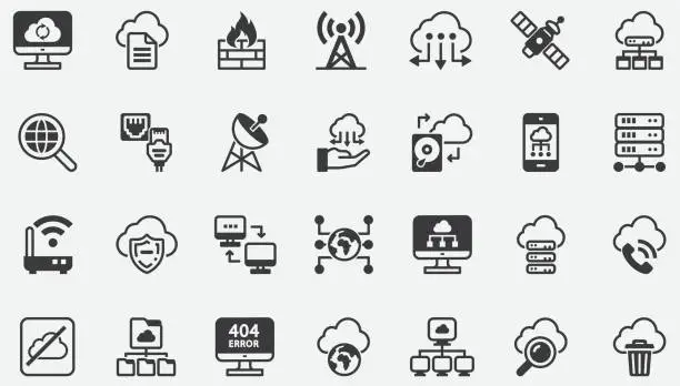 Vector illustration of Cloud Computing Network Concept Icons