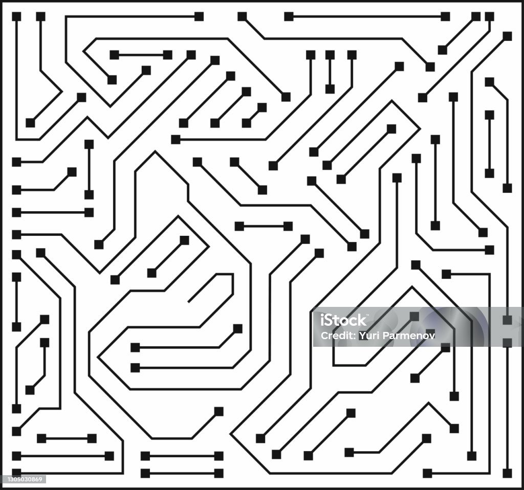 Printed Circuit Board Pattern Vector Electrical Background Outline ...