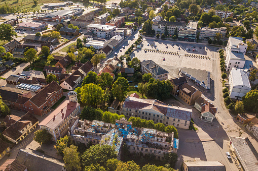 Aerial view of city Kuldiga