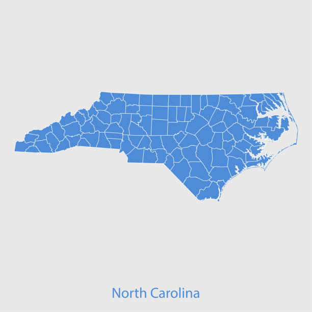 North Carolina map vector of North Carolina map state of north carolina map stock illustrations