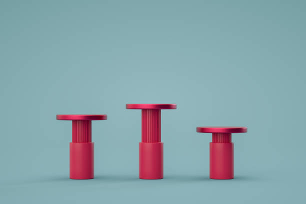 Empty Product Stand, Platform, Podium, Blue Background, Abstract Minimal Concept