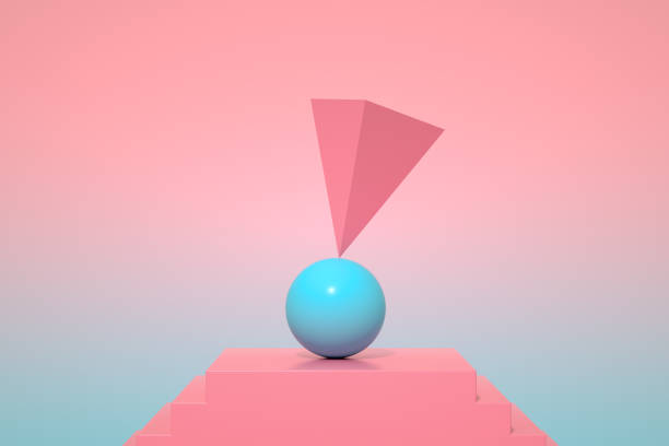 istock Minimal Balance Concept on Staircase with Geometric Shapes 1305035183