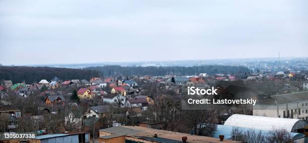 Panoramic Shot Of The Private Sector Of The City Of Vinnitsa In The Spring District Korea Stock Photo - Download Image Now