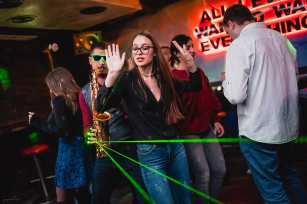 istock Saxophonist on club party 1305038798
