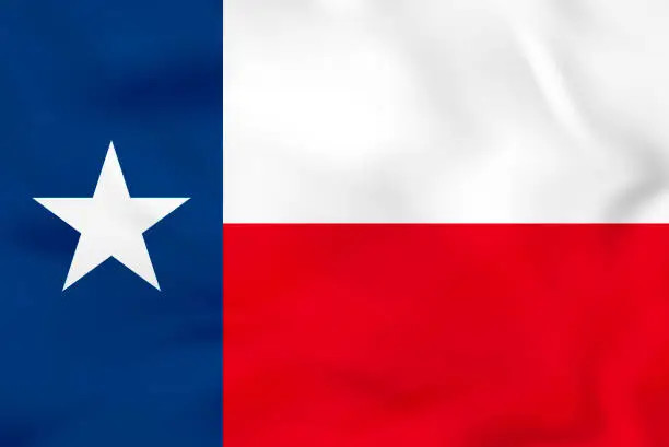 Vector illustration of Texas waving flag. Texas state flag background texture.