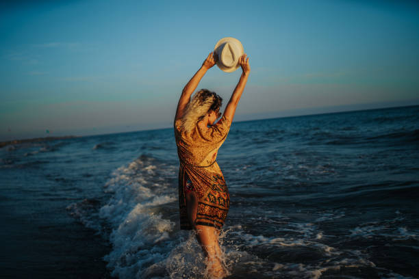 istock Relaxing walk through sea shallow 1305046947