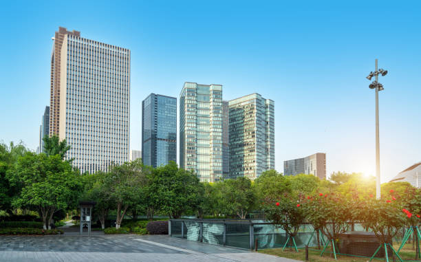istock Modern buildings in Hangzhou China 1305051261