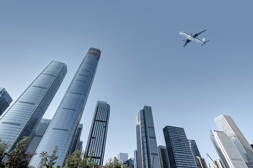 Modern skyscrapers in the business district, Guiyang, China.