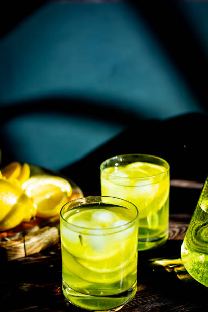 istock Fresh lemon juice. Moody background. 1305053683