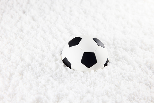 Soccer ball in a snow