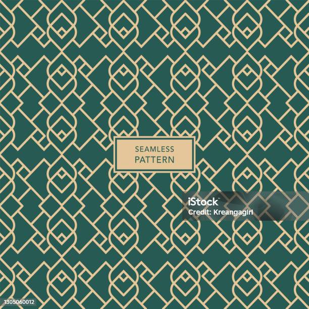 Background Pattern Ing Cover Template Design With Brown Geometric Pattern On Green Background ...