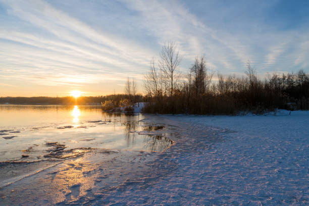 istock Icy lake in winter 1305061252