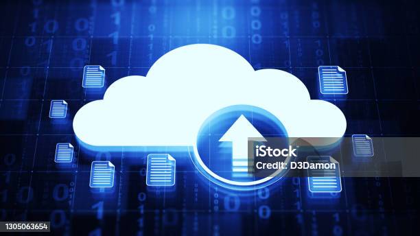 Downloading Files Using Cloud Computing Cloud Upload Stock Photo - Download Image Now - Cloud Computing ...