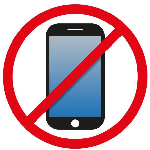 istock Telephone warning stop sign icon. Phone turn off. Vector Illustration 1305064058