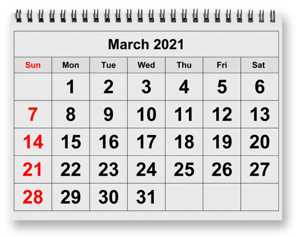 istock Monthly calendar - month March 2021 1305064819