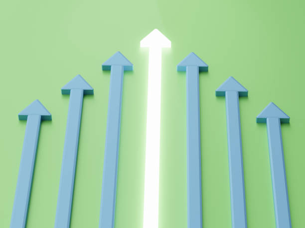 istock Leadership concept. One red leader arrow leading team forward 1305064853