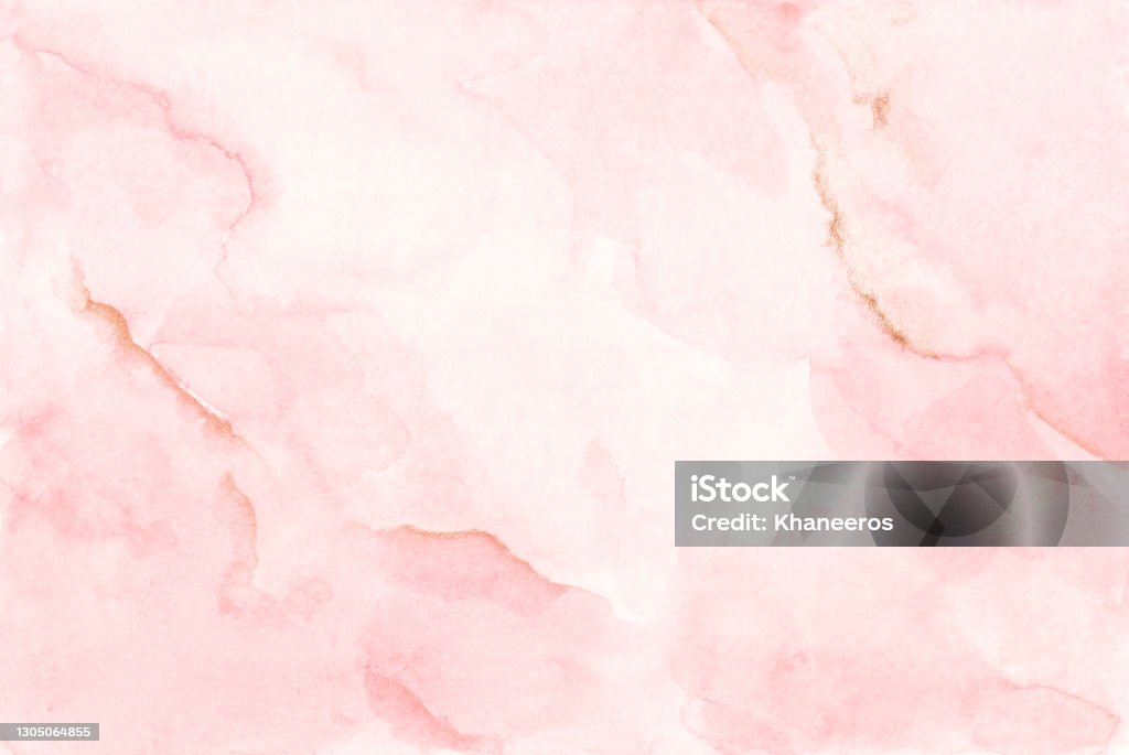 Watercolor Background Texture Soft Pink And Gold Stock Photo - Download  Image Now - Watercolor Background, Pink Color, Abstract Backgrounds - iStock