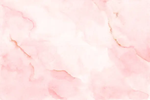 Photo of Watercolor background texture soft pink and gold.