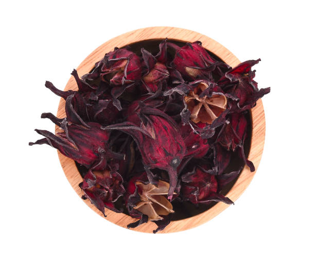 istock Dried roselle flower isolated on white background. 1305067609