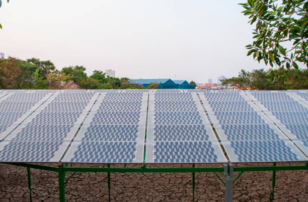 istock Solar cells on the farm 1305070771