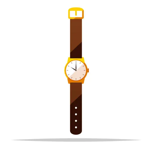 Vector illustration of Wrist watch vector isolated illustration