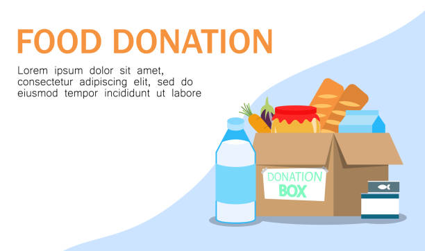 Food Bank simple concept illustration.  Can use for web banner, infographics, hero images Food Bank simple concept illustration.  Can use for web banner, infographics, hero images food bank delivery stock illustrations