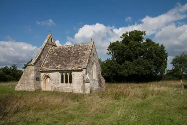Old church building in a field