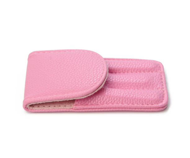 istock pink leather case for manicure set isolated on white background 1305086468