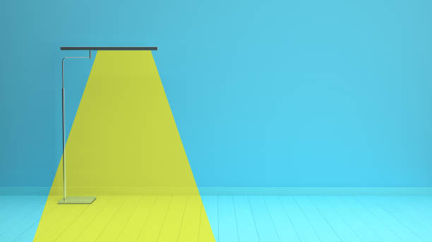 istock simple room interior render with modern lamp and fake light on wall 3d render image 1305091668