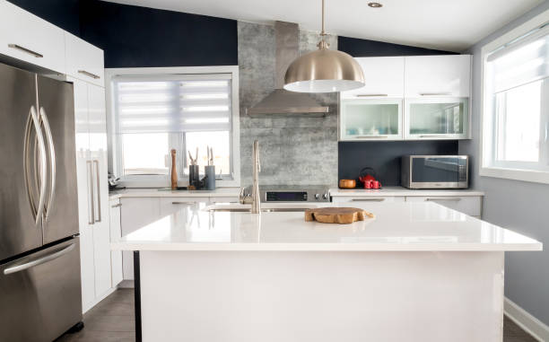 istock elegant new modern home interior dining room and kitchen 1305092067
