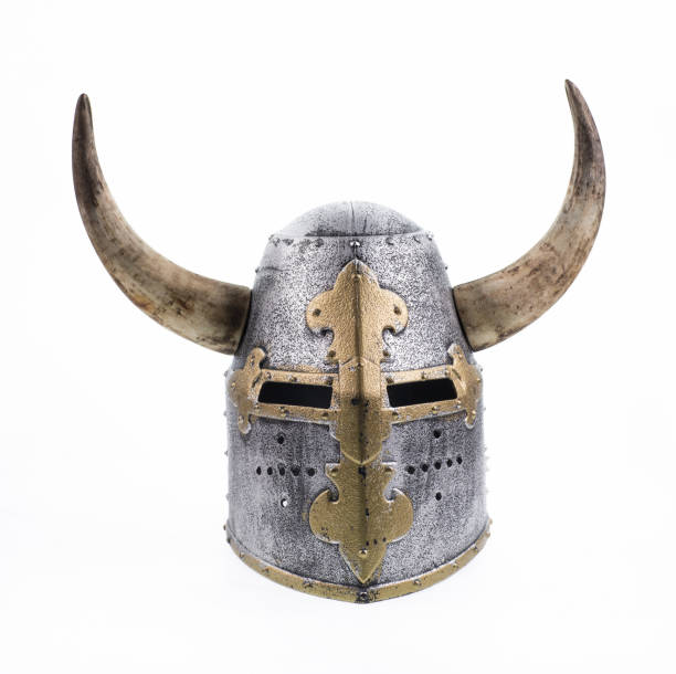 istock medieval horned helmet isolated on white background 1305093416