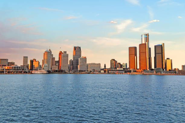 istock Detroit Skyline taken from Windsor Canada 1305093628