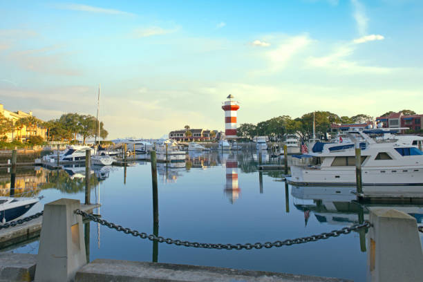 istock Lighthouse at Harbor Town-Hilton Head, South Carolina 1305094756
