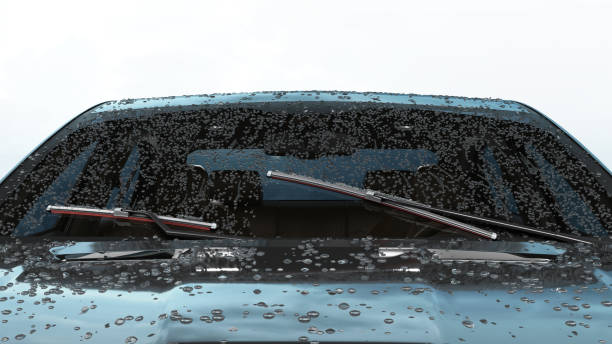 istock car wipers with red silicone coating sweep water from the car windshield 3d render on white 1305094940