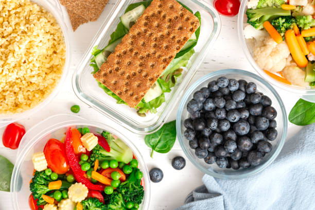istock Various food in plastic and glass containers. 1305095257
