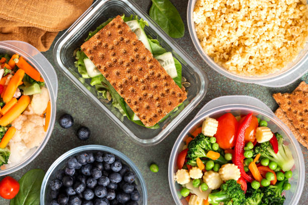 istock Various food in plastic and glass containers. 1305095304