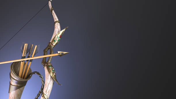istock bow and arrow attributes of the dussehra holiday 3d render presentation background 1305096439