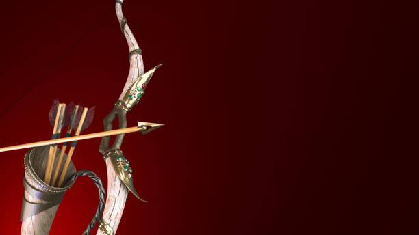 istock bow and arrow attributes of the dussehra holiday 3d render presentation background 1305096466