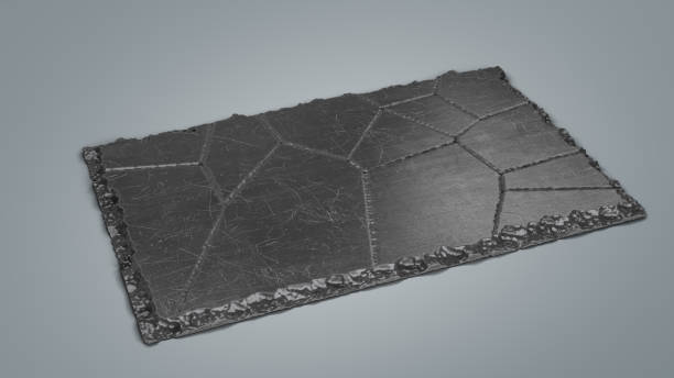 istock single black stone plate for serving food in a restaurant 3d render on color gradient 1305096910