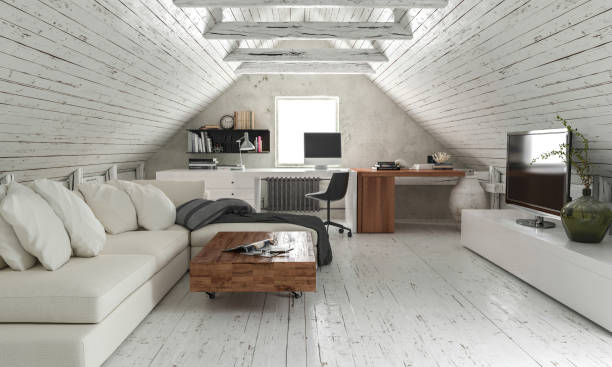 Home  interior Attic Home  interior Attic attic stock pictures, royalty-free photos & images