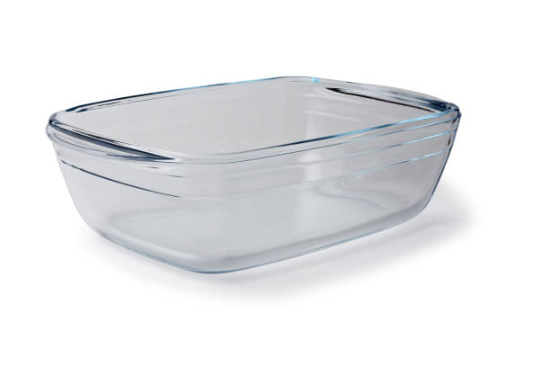 istock Glass baking tray for baking. Isolated on a white background with a shadow 1305104560