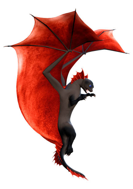 istock 3D illustration fantasy dragon on white 1305104910
