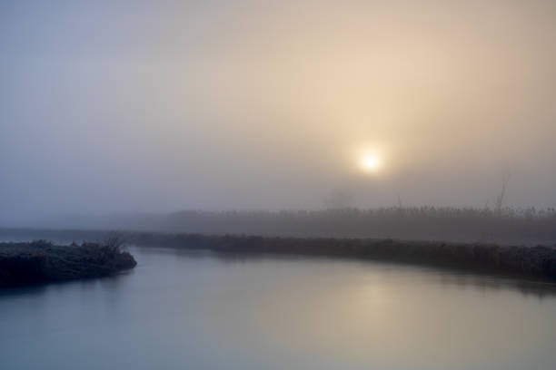 istock Foggy sunrise at Paar river 1305106027