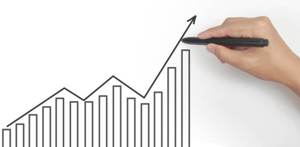 istock Hand drawing  chart, graph stock of growth 1305106269