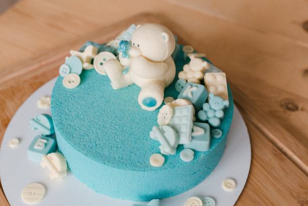 istock DIY blue birthday cake. Cake for children 1305111497
