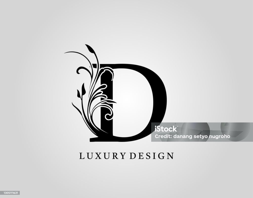 D Monogram Image Vintage Monogram D Letter Floral Design Stock Illustration - Download ...